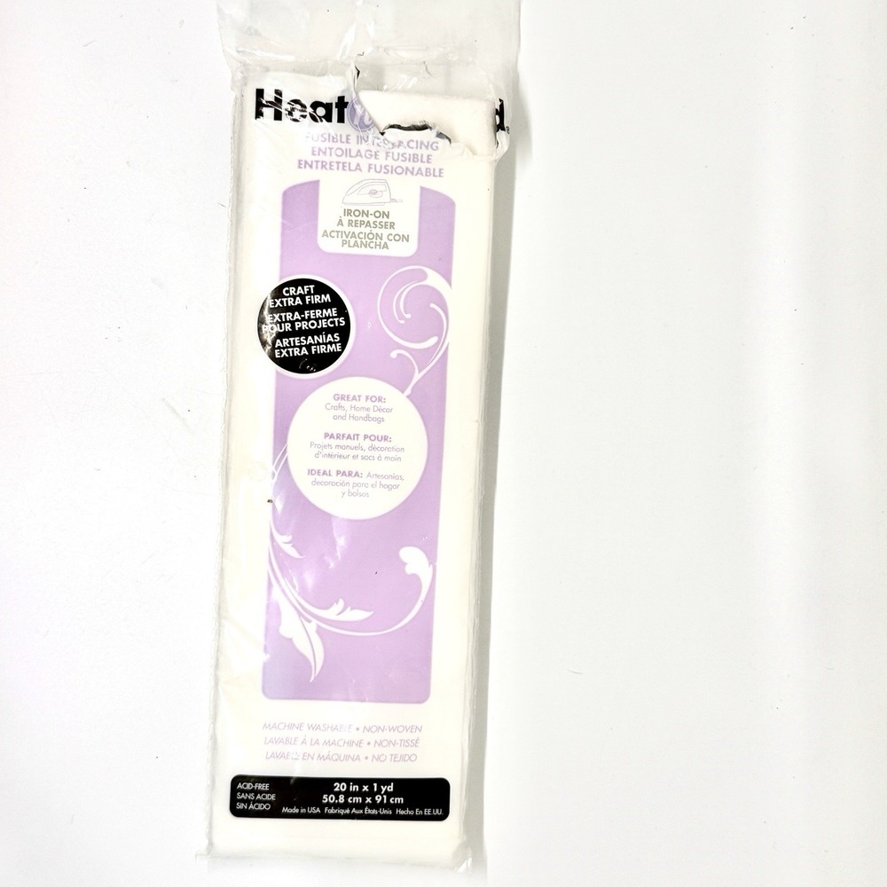 HeatnBond‎ Extra Firm Fusible Interfacing Iron On Craft 20in x 1yd White 2134